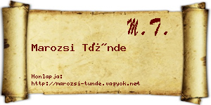 Marozsi Tünde névjegykártya